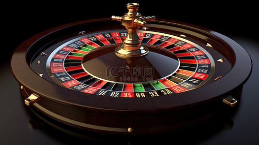 赌场轮盘赌与扑克牌 3d 渲染图像与剪切路径