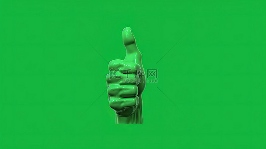 女人的手插画背景图片_3d 渲染的手在绿色背景上打手势好工作