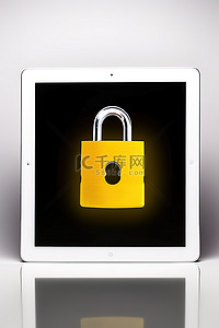 安全互联网背景图片_带安全锁的平板电脑 ipad