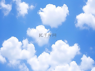 美丽的蓝天白云背景图片_美丽的壁纸，蓝天白云，天空中的白色心