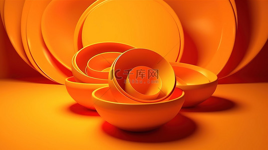 简约投资背景图片_简约的黄色橙色抽象 3d 渲染空虚