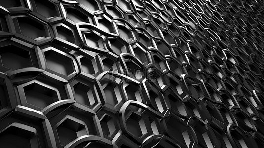 现代金属灰色网格图案设计在 3d 中呈现为墙壁背景