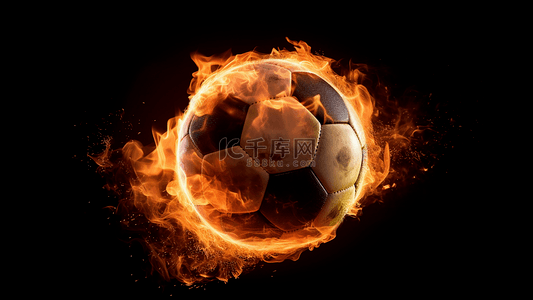 足球燃烧特写摄影广告背景