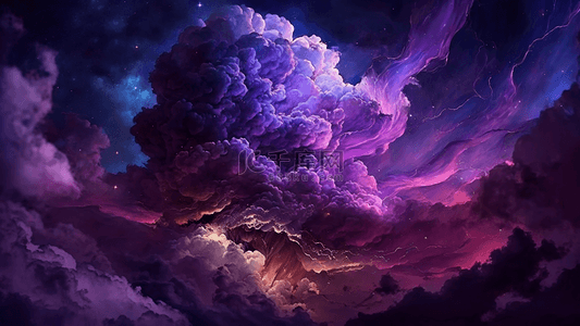 云彩梦幻紫色背景