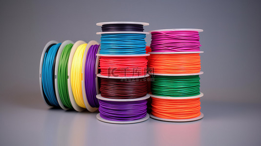 3d儿童彩虹背景图片_用于 3D 笔和打印机的卷绕 ABS 塑料套件，有多种颜色