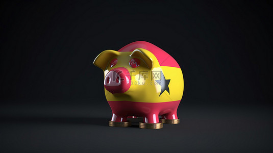 格林威志时间背景图片_通过存钱罐的 3D 渲染描绘格林纳达的积极经济增长