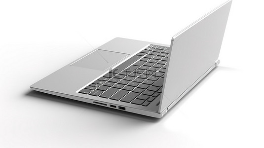 电商上背景图片_白色背景上笔记本电脑的 3d 渲染
