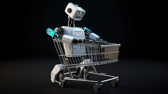 机器人界面背景图片_具有电子商务概念的机器人插图