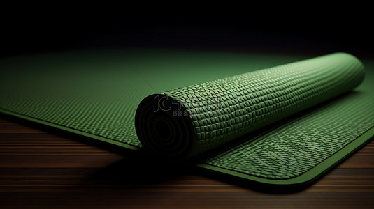 蓝色的瑜伽垫背景图片_3d 渲染中瑜伽垫的背景