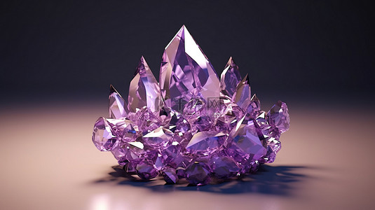 水晶首饰背景图片_皇家紫水晶宝石的 3d 渲染