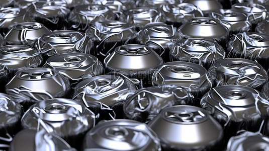 回收标致背景图片_可回收铝罐的 3d 渲染