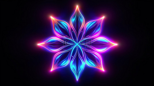 紫色科幻插图背景图片_酷霓虹灯星发光抽象 4k 超高清背景蓝色和紫色与 3D 插图艺术
