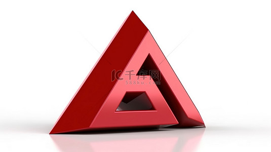 交通框背景图片_白色背景，带有红色三角形和问号的 3D 插图