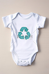 童装连体衣背景图片_带有生态主题标志的婴儿连体衣