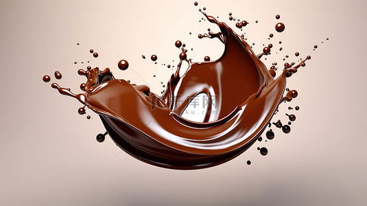 在 3D 插图和渲染中创建的华丽而精致的巧克力爆裂