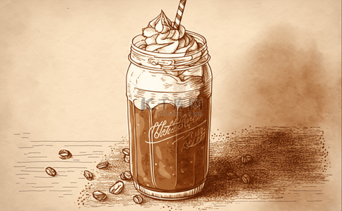 液体咖啡背景图片_咖啡绘画插图背景