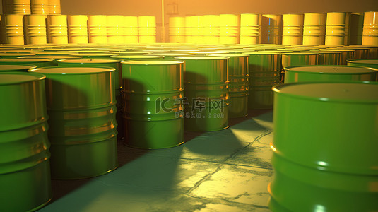 生物燃料桶的插图 3d 渲染