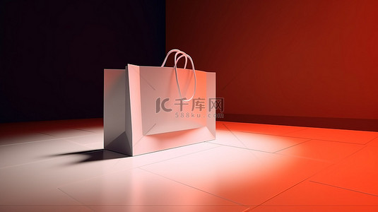 购物袋样机背景图片_销售概念 3d 购物袋