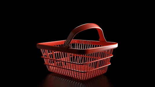 杂货食品背景图片_标志性的 3D 杂货篮渲染杰作