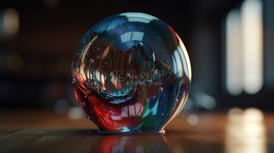 模糊泡泡背景图片_具有 3d 液体和玻璃气泡的模糊背景随折射变形