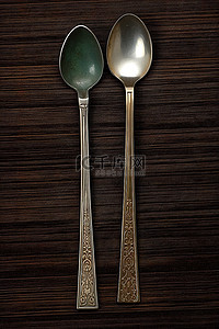 筷子传统背景图片_几个银汤匙