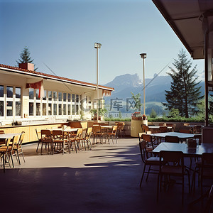 村庄贴春联背景图片_瑞士希尔德斯堡机场旅馆餐厅