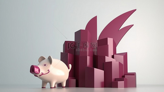 在符号背景图片_卡塔尔繁荣的未来在 3D 渲染的存钱罐中得到了说明