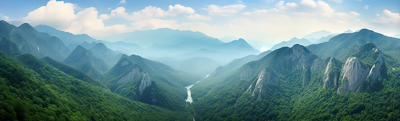 偏远山区背景图片_山区的山脉和瀑布