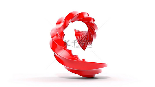 螺旋形箭头背景图片_3d 渲染的红色螺旋箭头在白色背景下螺旋上升以取得胜利