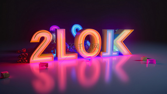 3D 渲染感谢横幅在社交媒体上获得 20 万个赞