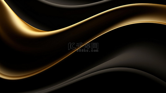 螺旋纹理背景图片_3d 渲染波像黑金背景