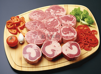 板板肉背景图片_在板上切肉块