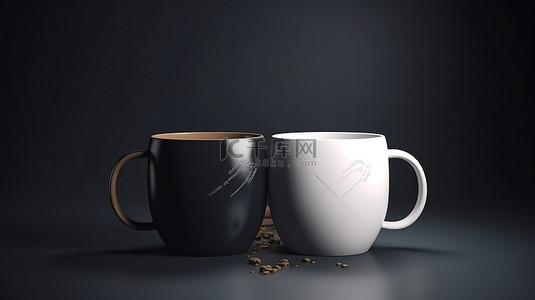 3d 渲染中的咖啡杯模型
