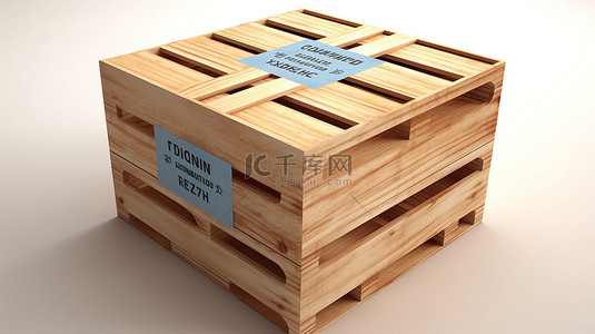 木头托盘背景图片_阿根廷制造的进出口木箱的 3D 插图