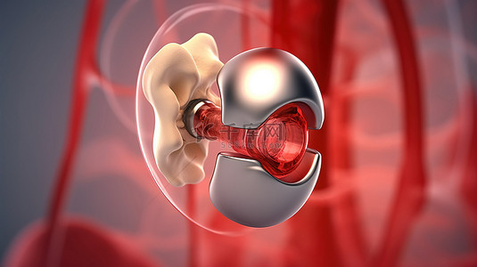 髋关节植入人工关节关节炎炎症骨折软骨的 3D 医学插图