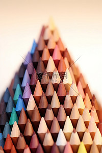 彩色铅笔背景图片_各种彩色铅笔呈三角形