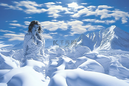 旅游雪山背景图片_蓝天下的一些雪山