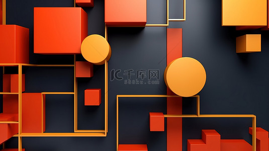 简单的砖墙图案背景图片_简单的几何设计最小 3D 渲染与软背景