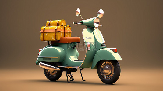 速度背景背景图片_3d 意大利摩托车运送食物的孤立背景