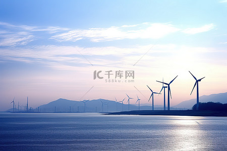 浙江特产背景图片_中国山西广东浙江的大型发电设备风力涡轮机