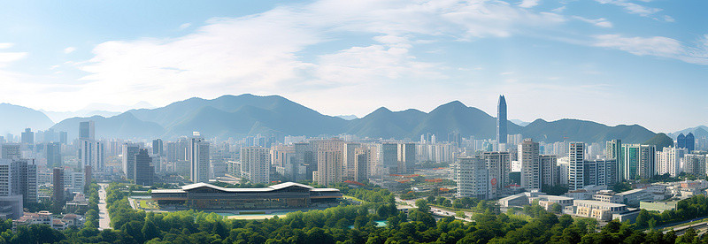 安阳市背景图片_首尔的城市景观，有 gimp 和山脉