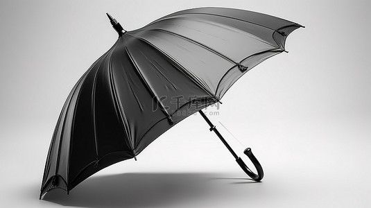 复古雨背景图片_白色背景凸显3D黑色雨伞的醒目设计