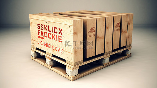 斯洛伐克背景图片_斯洛伐克制造的叉车在托盘上运载木箱的 3D 渲染