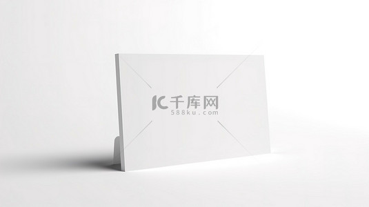 餐盘卡背景图片_白色背景，水平方向空白表格卡标签的 3D 渲染