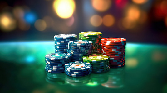 3D 赌博筹码渲染为合成的矢量图像，以获得令人惊叹的效果