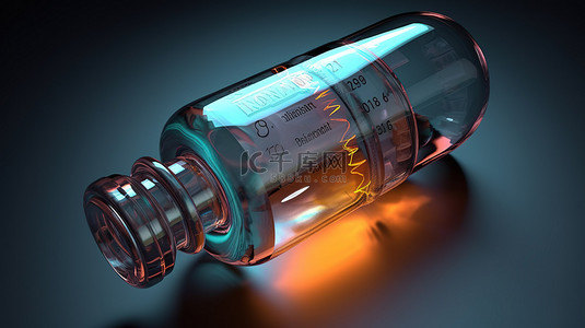 3d 药物图标用药瓶对抗疾病和增强免疫力