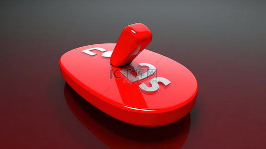 鼠标手背景图片_鼠标光标悬停在其上的红色参考按钮的 3D 插图