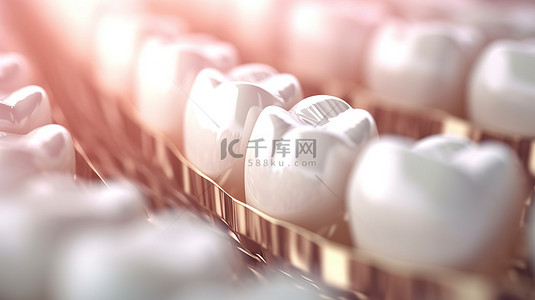 选择弹窗背景图片_详细的牙齿健康 3D 渲染，有选择地关注美丽的牙齿