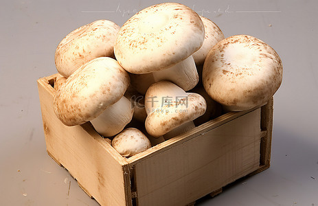 剁椒香菇背景图片_白色木质容器中的香菇
