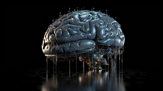 回忆背景图片_孤立的人工大脑 3d 渲染图像